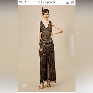 BRAND NEW ✨ Beaded Hem Evening Gown | size S | roaring 20’s vibe | costume